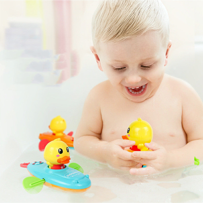 Duckling Rowing Bath Toy Set with Interactive Components