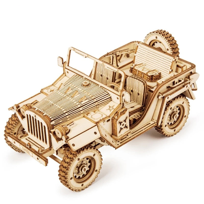 Wooden Military Vehicle Assembly Model Kit