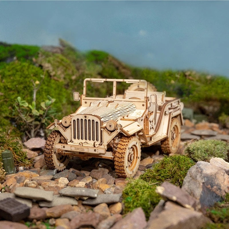 Wooden Military Vehicle Assembly Model Kit