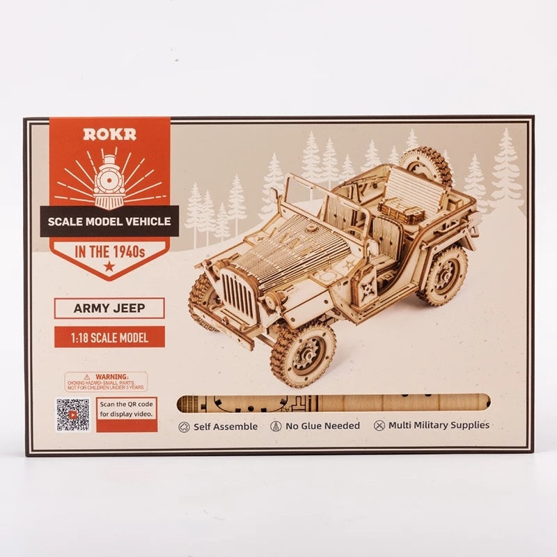 Wooden Military Vehicle Assembly Model Kit
