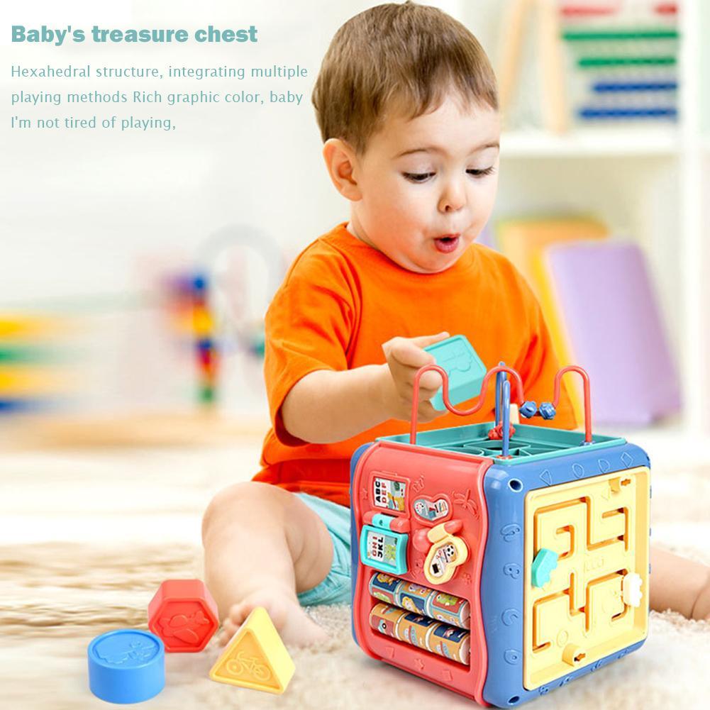 Six-Sided Montessori Activity Cube for Kids
