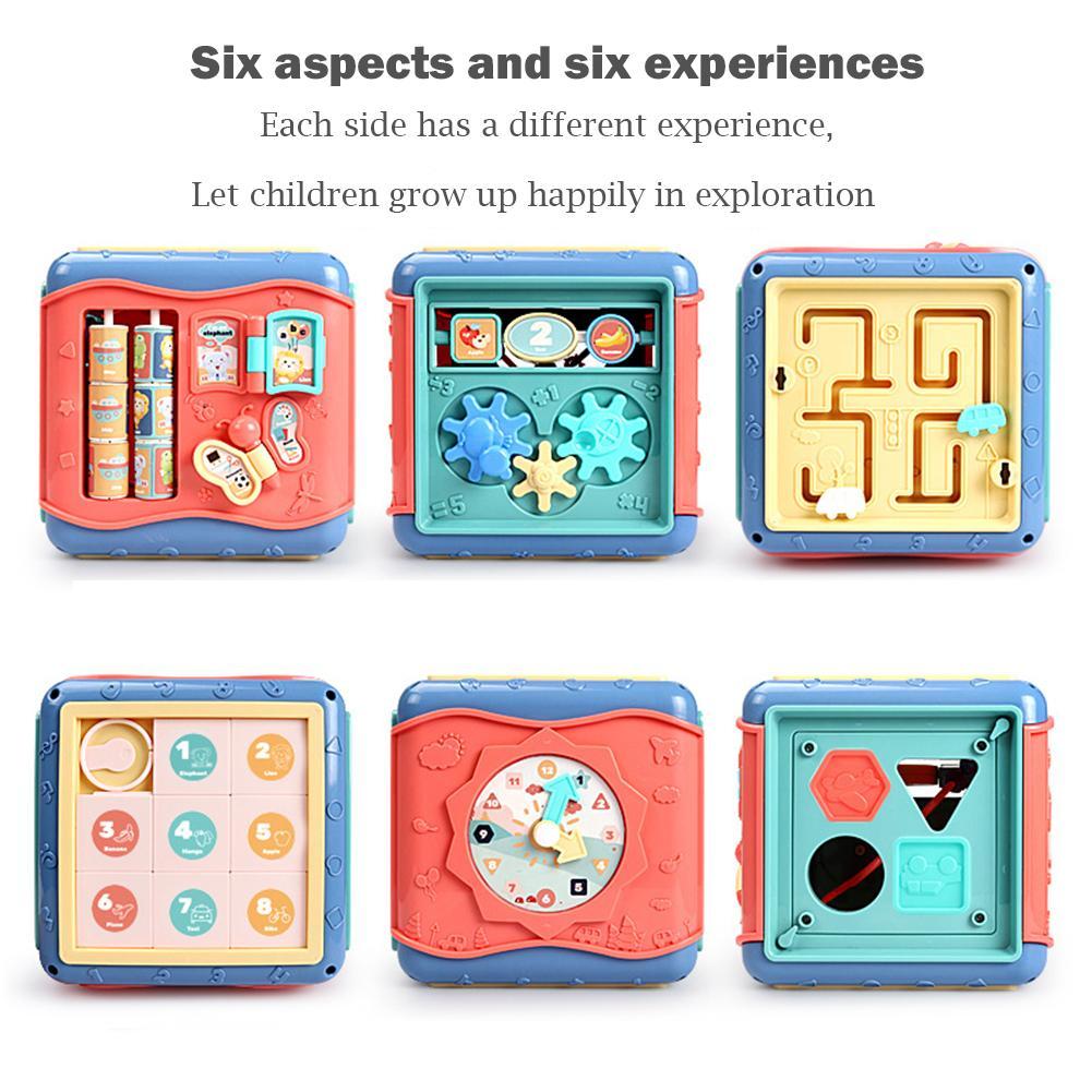 Six-Sided Montessori Activity Cube for Kids