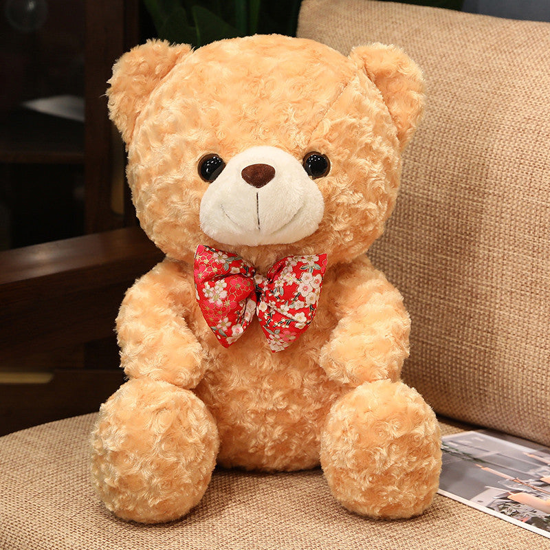 Plush Bear Doll with Bow Accessory