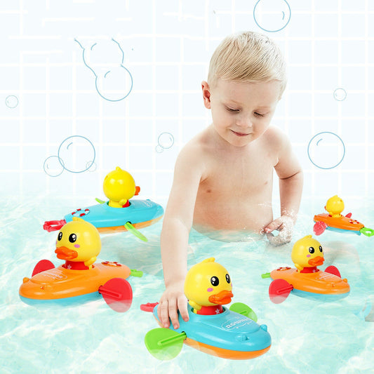 Duckling Rowing Bath Toy Set with Interactive Components