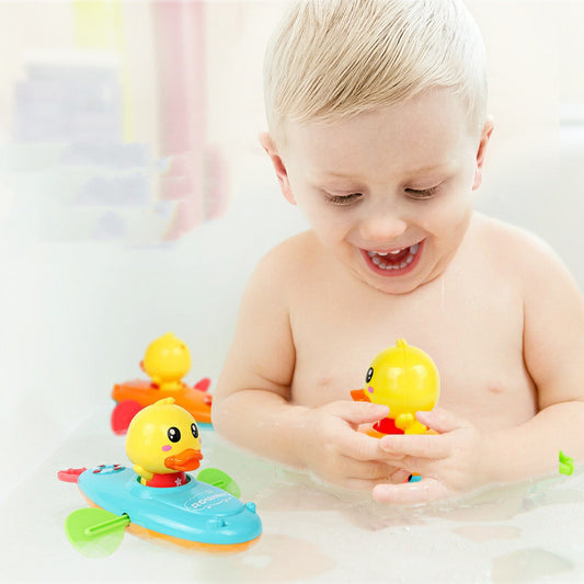 Duckling Rowing Bath Toy Set with Interactive Components