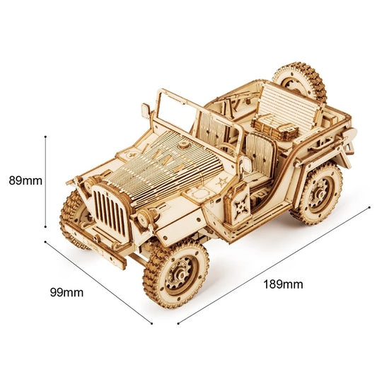 Wooden Military Vehicle Assembly Model Kit
