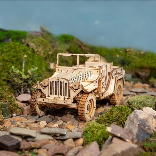 Wooden Military Vehicle Assembly Model Kit