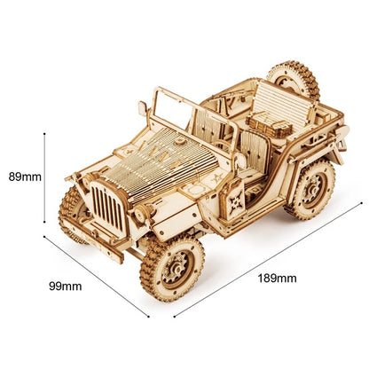 Wooden Military Vehicle Assembly Model Kit