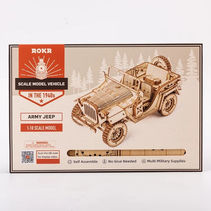 Wooden Military Vehicle Assembly Model Kit