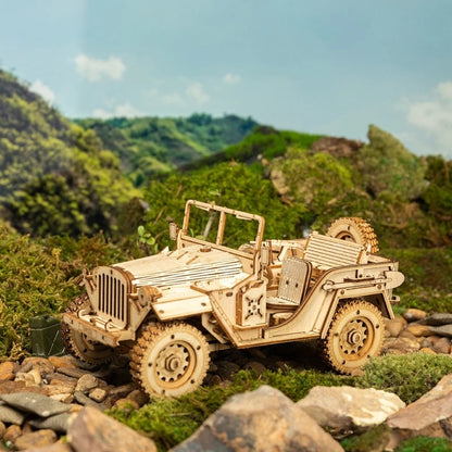 Wooden Military Vehicle Assembly Model Kit
