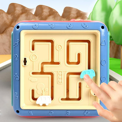 Six-Sided Montessori Activity Cube for Kids